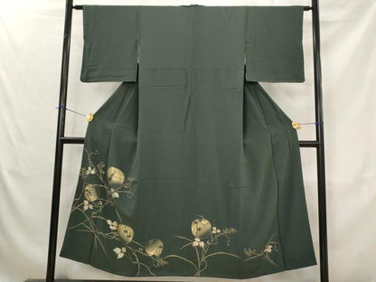 平和屋着物■訪問着　刺繍　枝花文　金銀彩　金糸　正絹　逸品　AABJ5088st