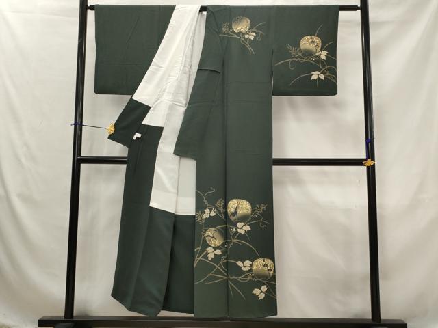 平和屋着物■訪問着　刺繍　枝花文　金銀彩　金糸　正絹　逸品　AABJ5088st