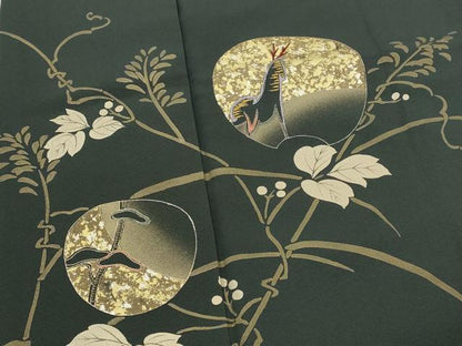 平和屋着物■訪問着　刺繍　枝花文　金銀彩　金糸　正絹　逸品　AABJ5088st