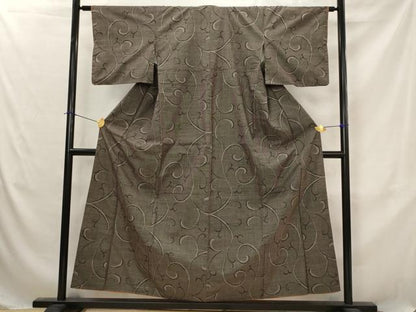 平和屋着物■本場大島紬　7マルキ　唐草文様　正絹　逸品　AABJ5089st
