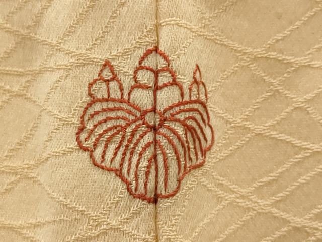 平和屋着物■訪問着　駒刺繍　蔦の葉花文　金糸　正絹　逸品　AABJ5091st