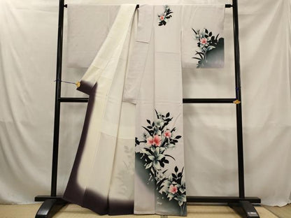 平和屋着物■訪問着　草花文　暈し染め　正絹　逸品　AABJ5097st