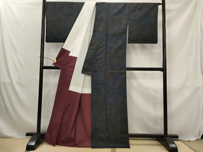 平和屋着物■上質な紬　樹林文　正絹　逸品　AABJ5098st