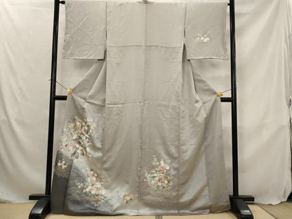 平和屋着物■訪問着　地紙花松文　暈し染め　銀彩　正絹　逸品　AABJ5100st