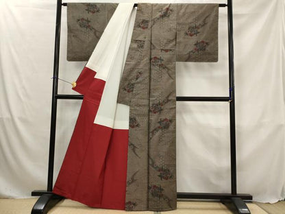平和屋着物■本場大島紬　9マルキ　更紗花文　正絹　逸品　未使用　AABJ5104st