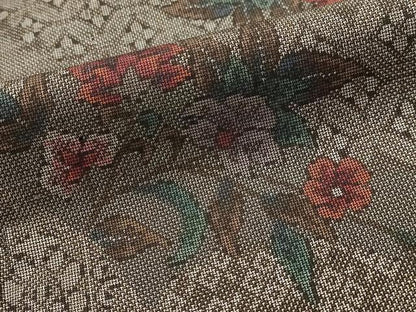 平和屋着物■本場大島紬　9マルキ　更紗花文　正絹　逸品　未使用　AABJ5104st