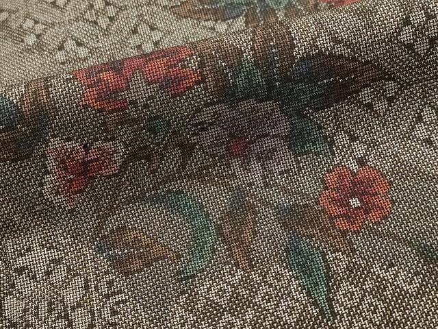平和屋着物■本場大島紬　9マルキ　更紗花文　正絹　逸品　未使用　AABJ5104st