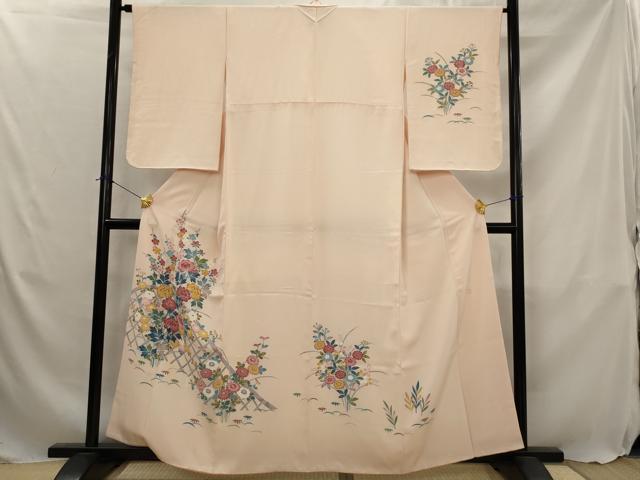 平和屋着物■訪問着　友禅　作家物　草花文　正絹　逸品　AABJ5111st