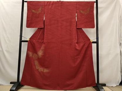 平和屋着物■訪問着　舞蝶文　金糸　正絹　逸品　AABJ5114st
