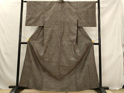 平和屋着物■本場大島紬　7マルキ　草花文　正絹　逸品　AABJ5117st