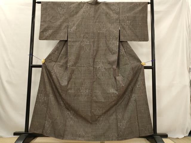 平和屋着物■本場大島紬　7マルキ　草花文　正絹　逸品　AABJ5117st