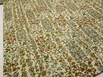 平和屋着物■上質な小紋　更紗花鳥文　正絹　逸品　AABJ5119st