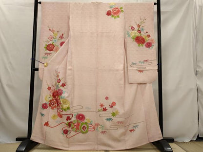 平和屋着物■豪華振袖　総絞り　刺繍　花鼓文　金銀糸　正絹　逸品　AABJ5121st