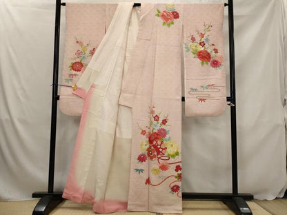 平和屋着物■豪華振袖　総絞り　刺繍　花鼓文　金銀糸　正絹　逸品　AABJ5121st