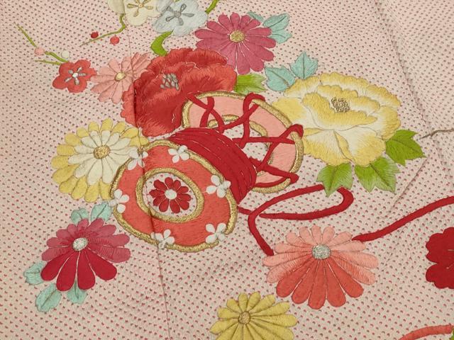 平和屋着物■豪華振袖　総絞り　刺繍　花鼓文　金銀糸　正絹　逸品　AABJ5121st