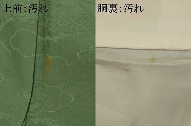 平和屋着物■上質な色無地　雲取り地紋　革色　正絹　逸品　AABJ5123st
