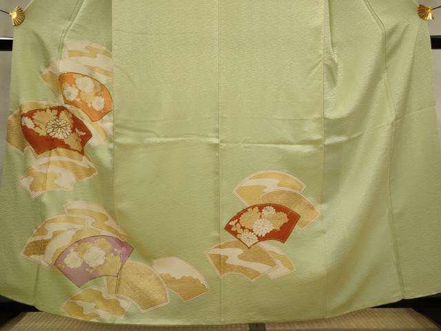 平和屋着物■訪問着　駒刺繍　地紙花文　金彩　正絹　逸品　AABJ5126st