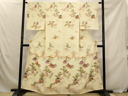 平和屋着物■訪問着　人物風景文　暈し染め　正絹　逸品　AABJ5127st