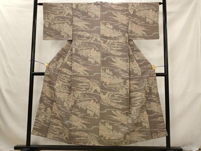 平和屋着物■江戸小紋　人物風景文　正絹　逸品　AABJ5130st