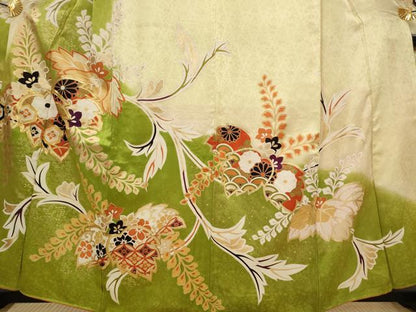 平和屋着物■豪華振袖　駒刺繍　吉祥花文　暈し染め　金彩　正絹　逸品　AABJ5131st