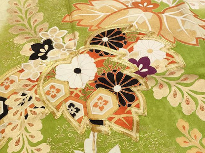 平和屋着物■豪華振袖　駒刺繍　吉祥花文　暈し染め　金彩　正絹　逸品　AABJ5131st