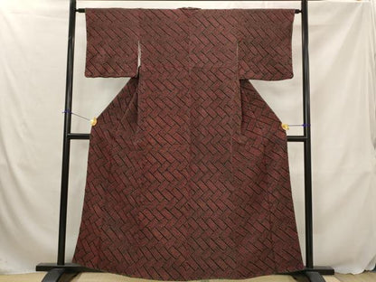 平和屋着物■上質な小紋　総絞り　網目文様　正絹　逸品　AABJ5132st