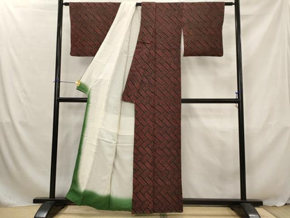 平和屋着物■上質な小紋　総絞り　網目文様　正絹　逸品　AABJ5132st