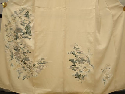 平和屋着物■訪問着　風景花文　暈し染め　金彩　正絹　逸品　AABJ5134st