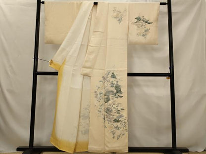 平和屋着物■訪問着　風景花文　暈し染め　金彩　正絹　逸品　AABJ5134st