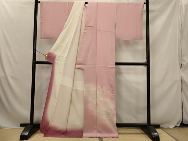 平和屋着物■訪問着　刺繍　扇花文　暈し染め　正絹　逸品　AABJ5135st