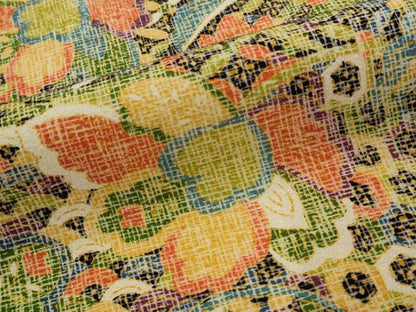 平和屋着物■上質な小紋　更紗花文　正絹　逸品　AABJ5137st