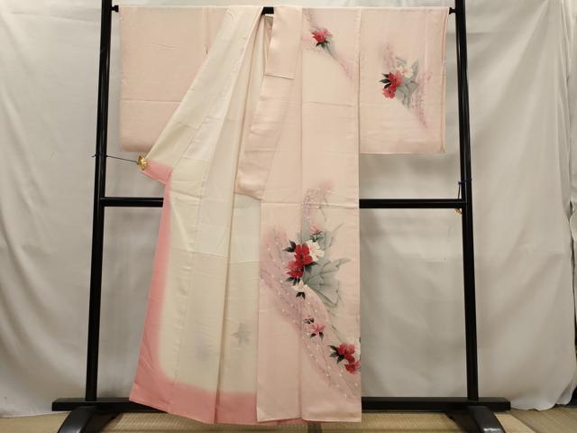平和屋着物■訪問着　草花文　暈し染め　正絹　逸品　AABJ5138st