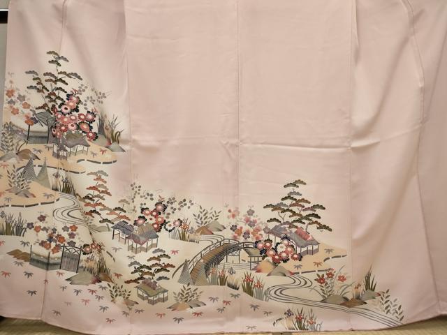 平和屋着物■訪問着　松竹梅風景文　暈し染め　正絹　逸品　AABJ5139st