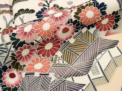 平和屋着物■訪問着　松竹梅風景文　暈し染め　正絹　逸品　AABJ5139st