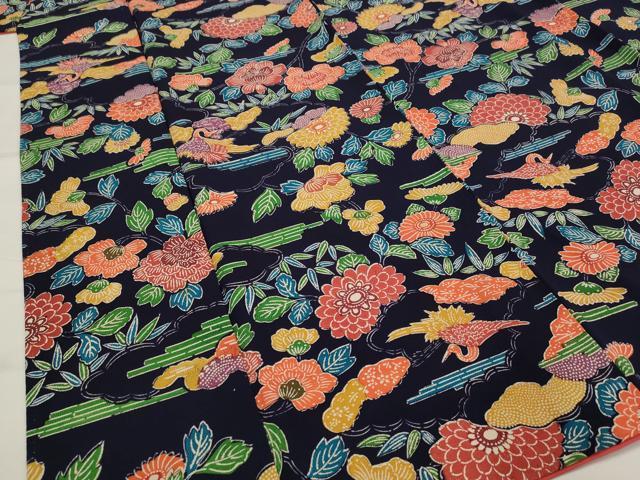 平和屋着物■上質な小紋　花鳥文　正絹　逸品　AABJ5141st