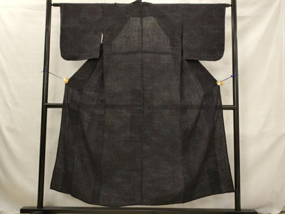 平和屋着物▽結城ちぢみ　単衣　正倉院花文　正絹　逸品　AABJ5156st