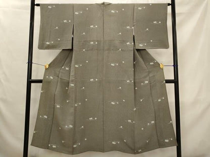 平和屋着物▽上質な小紋　単衣　色紙重ね花文　正絹　逸品　AABJ5160st