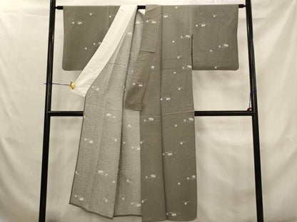 平和屋着物▽上質な小紋　単衣　色紙重ね花文　正絹　逸品　AABJ5160st