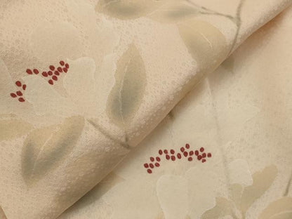 平和屋着物▽訪問着　単衣　刺繍　枝花文　暈し染め　正絹　逸品　AABJ5162st