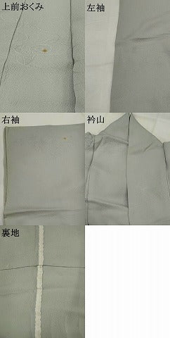 平和屋着物▽上質な色無地　単衣　流水地紋　灰青色　正絹　逸品　AABJ5167st