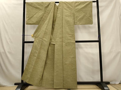 平和屋着物▽上質な紬　単衣　霞文　正絹　逸品　AABJ5171st