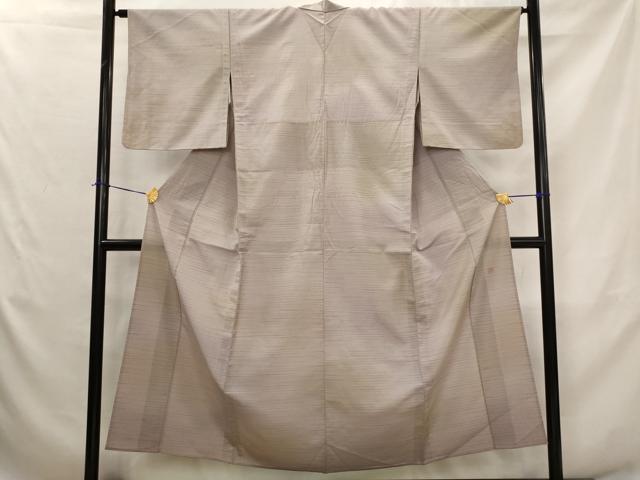 平和屋着物▽本塩沢　やまだ織　染色作家　桐村博　単衣　横段文　暈し染め　正絹　逸品　AABJ5176st