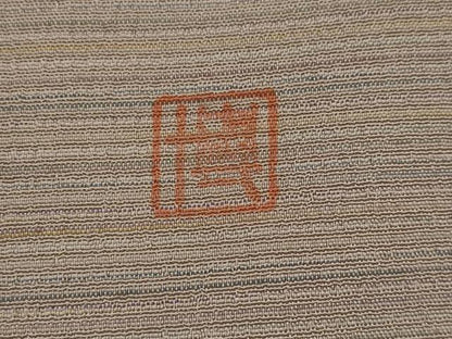 平和屋着物▽本塩沢　やまだ織　染色作家　桐村博　単衣　横段文　暈し染め　正絹　逸品　AABJ5176st