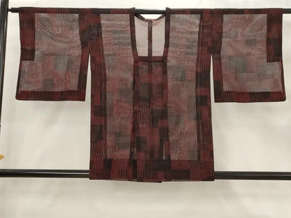 平和屋着物▽道行コート　スリーシーズン　春夏秋　塵除け　変わり格子　AABJ5177st