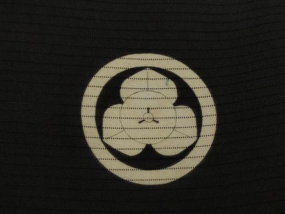 平和屋着物▽男性　黒紋付　羽織　スリーシーズン　春夏秋　塵除け　正絹　逸品　AABJ5178st