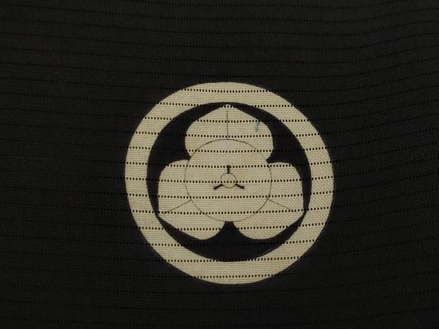 平和屋着物▽男性　黒紋付　羽織　スリーシーズン　春夏秋　塵除け　正絹　逸品　AABJ5178st