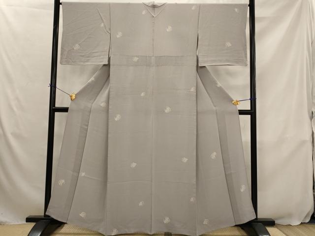 平和屋着物▽上質な小紋　単衣　梟　正絹　逸品　AABJ5188st