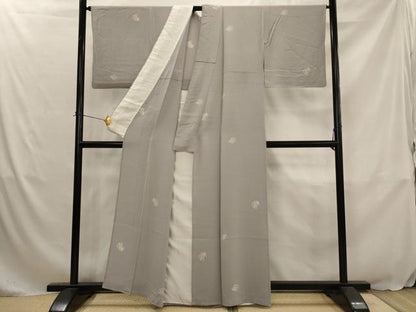 平和屋着物▽上質な小紋　単衣　梟　正絹　逸品　AABJ5188st