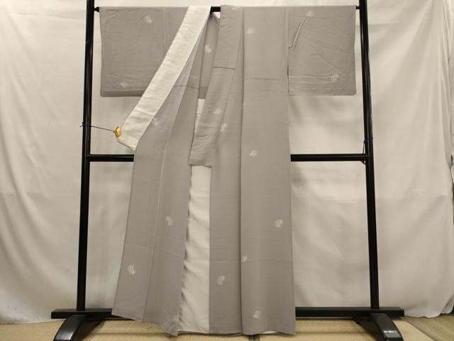 平和屋着物▽上質な小紋　単衣　梟　正絹　逸品　AABJ5188st