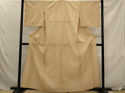 平和屋着物▽本塩沢　単衣　十字文様　正絹　逸品　AABJ5189st